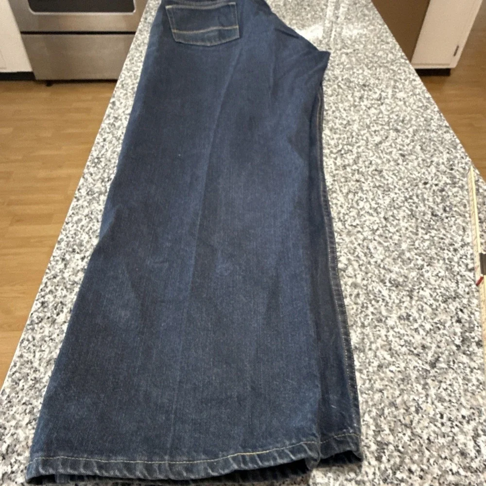 Wrangler Loose Wide Leg Straight 42x30 Dark‎ Wash mens